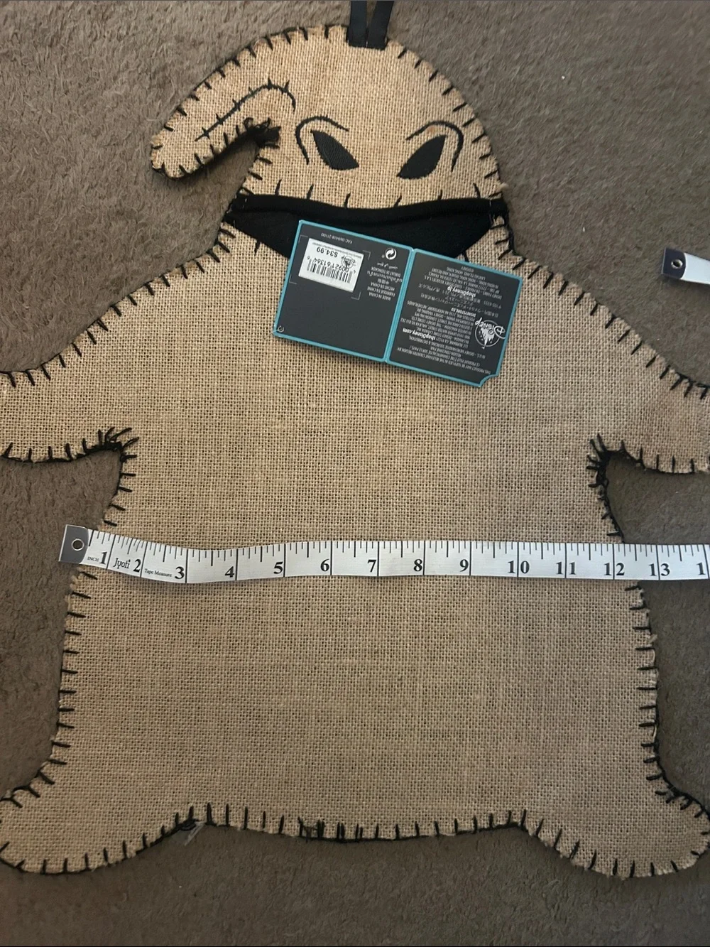 Disney Oogie Boogie Burlap-Style Trick-or-Treat Bag in Beige & Black - Picture 7 of 7